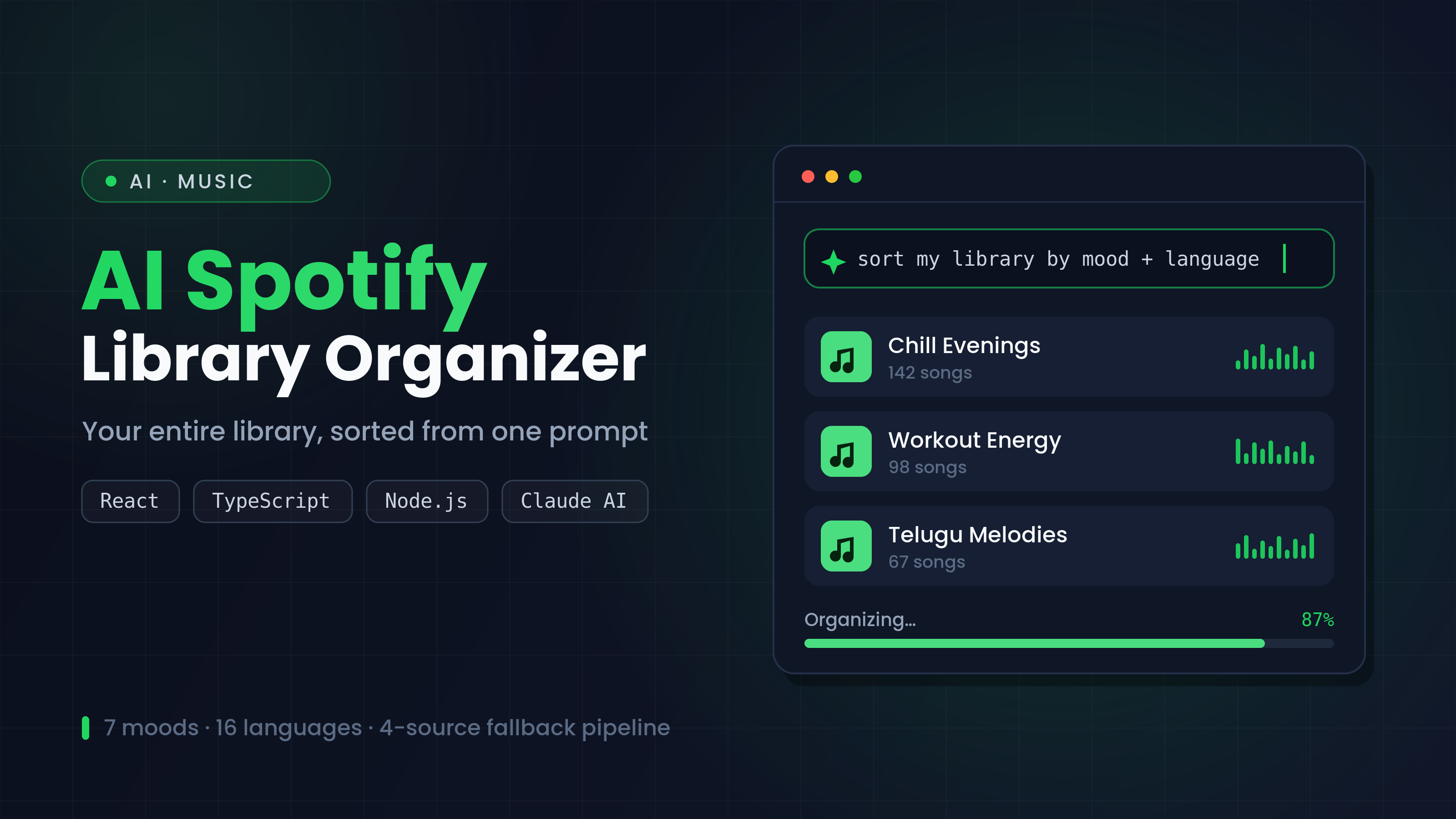 Spotify Library Organizer — promotional concept artwork